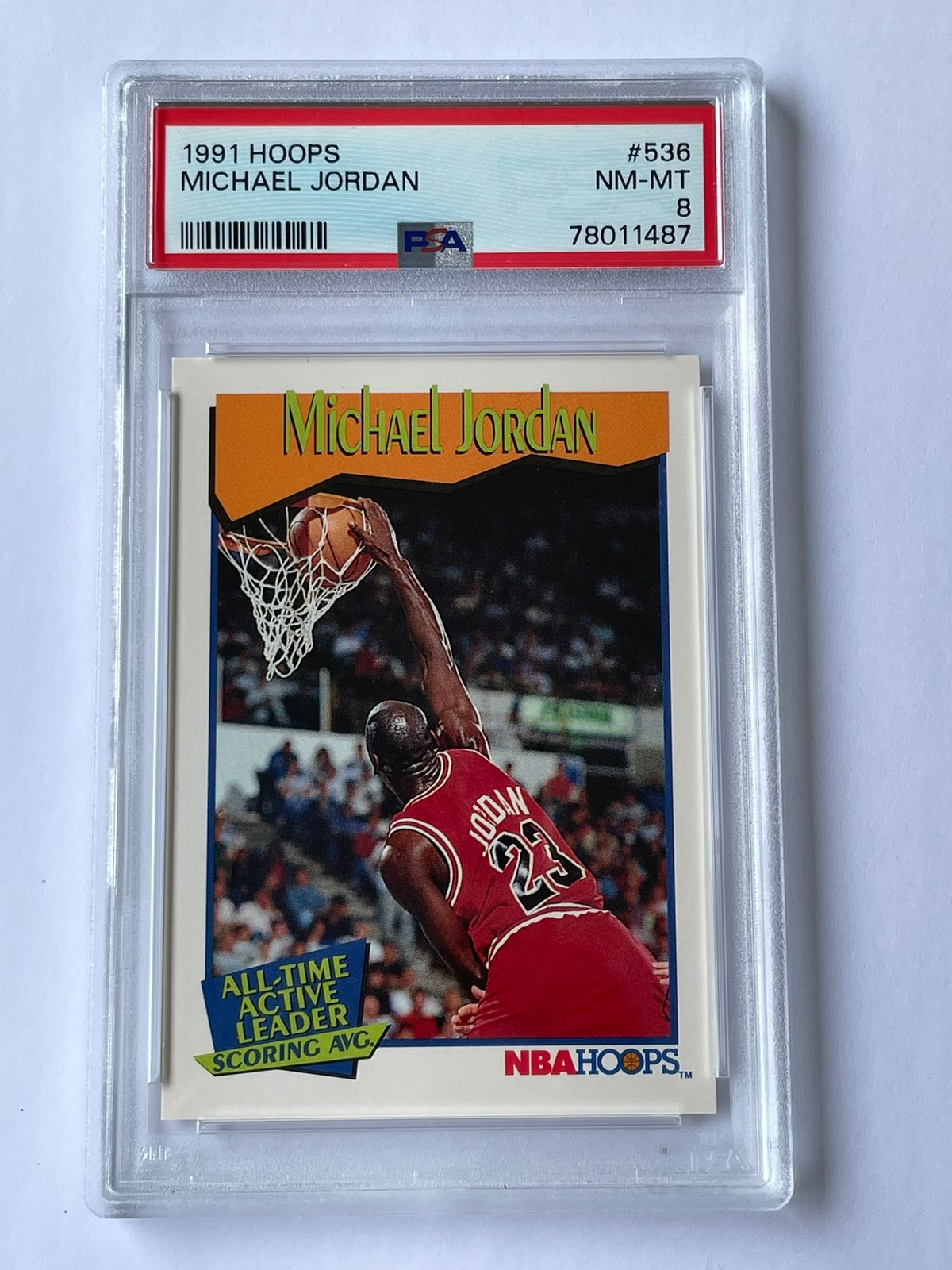 1991 NBA Hoops Micheal Jordan PSA8