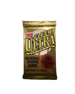 Paquete de tarjetas 1992 Fleer Ultra MLB: diseño único y estadísticas detalladas para coleccionistas y fanáticos del béisbol.