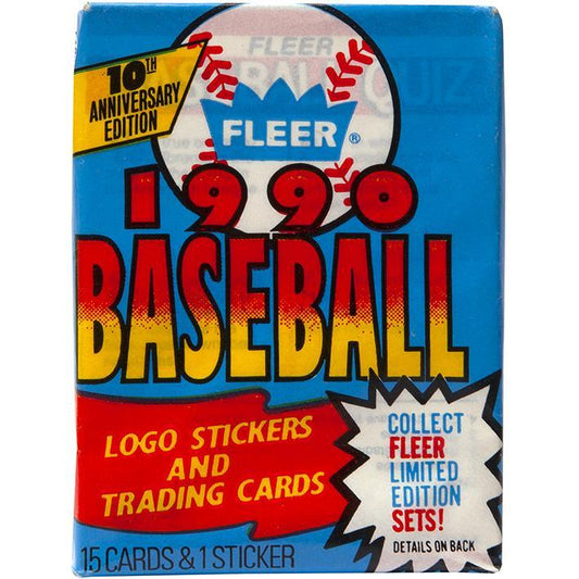 Paquete de béisbol Fleer 1990: Incluye cartas de jugadores de renombre y la posibilidad de encontrar cartas raras. ¡Ideal para coleccionistas!