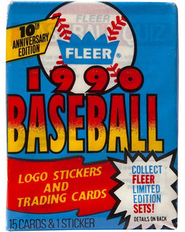 Paquete de béisbol Fleer 1990: Incluye cartas de jugadores de renombre y la posibilidad de encontrar cartas raras. ¡Ideal para coleccionistas!