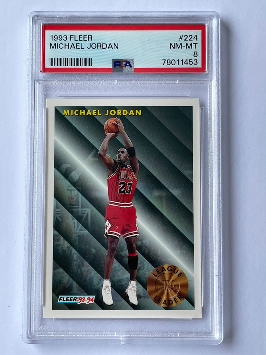 1993 Fleer Michael Jordan League Leaders PSA8