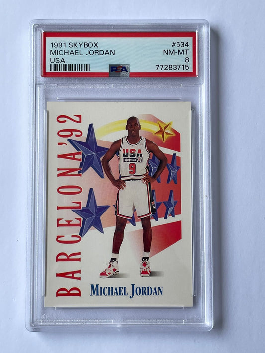 1991 Sybox Michael Jordan USA PSA8