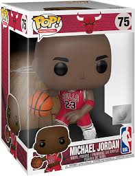 Funko Pop Michael Jordan en uniforme rojo. Ideal para coleccionistas y fans del baloncesto.