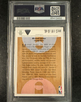 Tarjeta Upper Deck 1991 de Michael Jordan, calificación PSA 10. Perfecta para coleccionistas de élite.