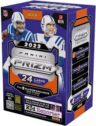 Caja 2023 Panini Prizm NFL: 24 tarjetas exclusivas de fútbol americano. ¡Colecciona a tus jugadores favoritos con calidad premium!