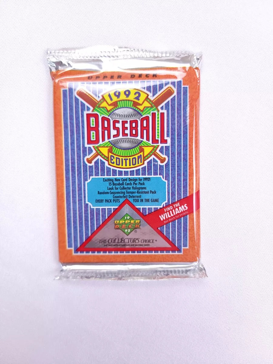 Paquete de cartas Upper Deck MLB 1992: Ideal para coleccionistas y fanáticos del béisbol. ¡Completa tu colección!