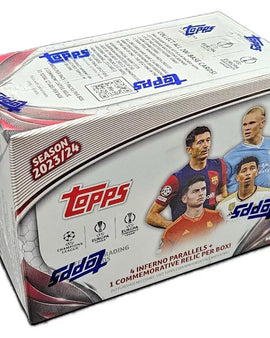 Descubre estrellas del fútbol europeo con el 2023/24 Topps UEFA Club Blaster Box. ¡Tarjetas exclusivas y colecciones únicas te esperan!